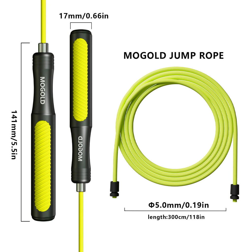 MOGOLD Professional Speed Skipping Rope — Steel Core, Non-Slip Grip