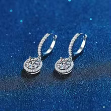 925 Sterling Silver Moissanite Round Hoop Earrings
