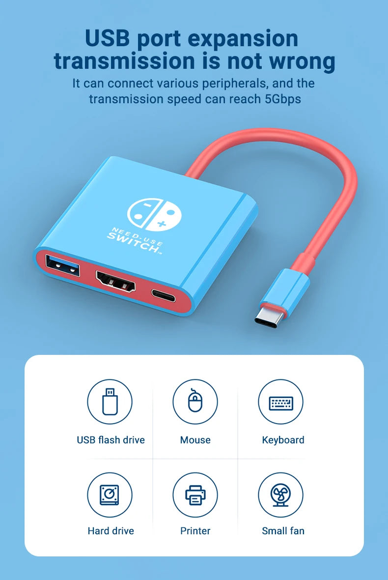 3-in-1 USB-C Hub — 4K HDMI, PD 100W Charging & USB 3.0 Docking Station