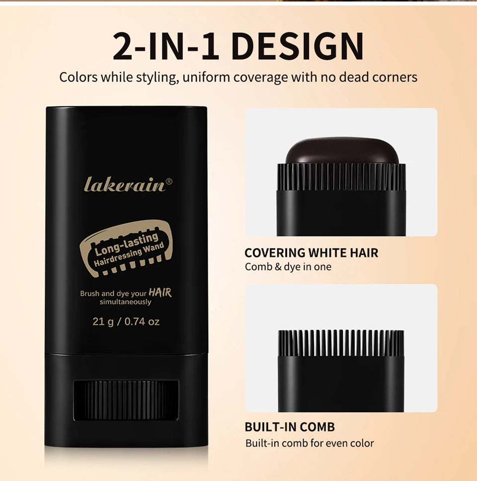2-in-1 Hair Dye Stick with Comb | Grey Coverage Pen