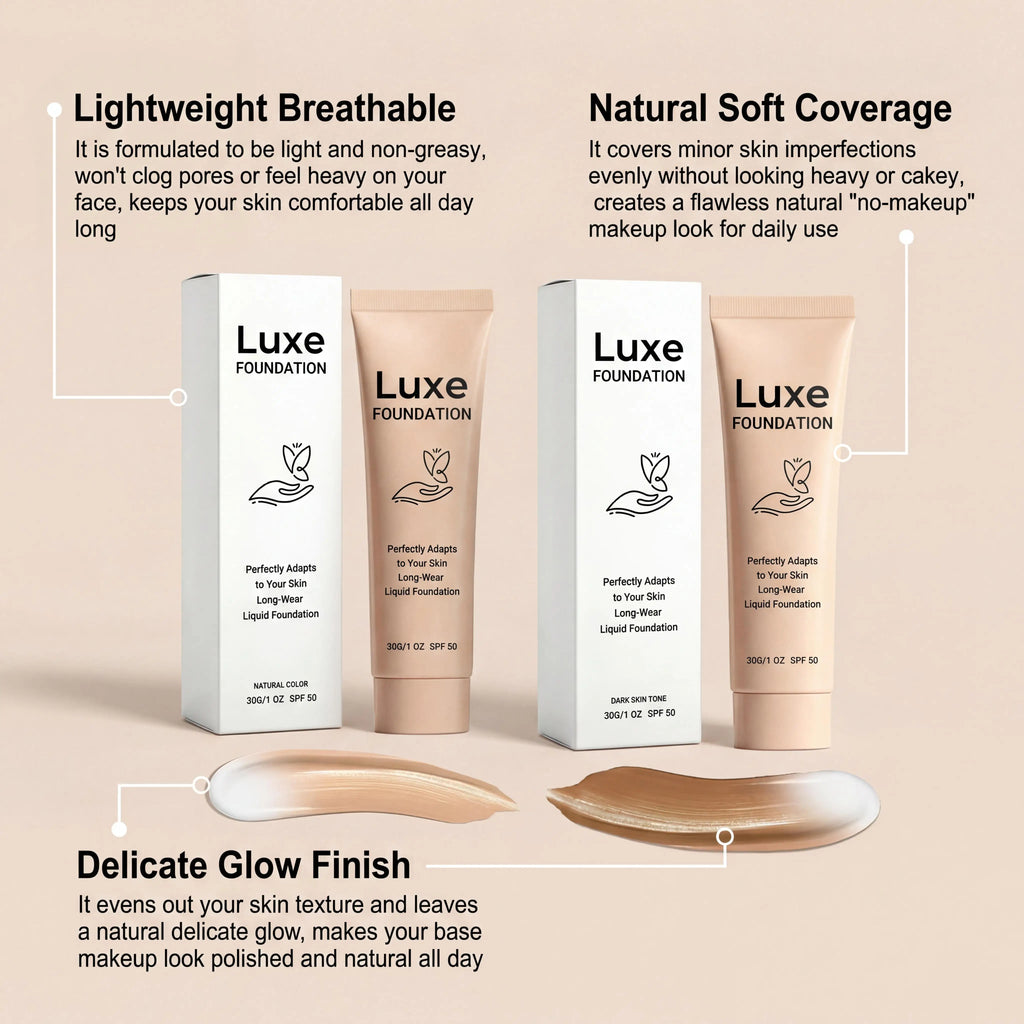 LUXE SPF 50 Colour-Changing Foundation | Self-Adjusting Skin Tone | 30g