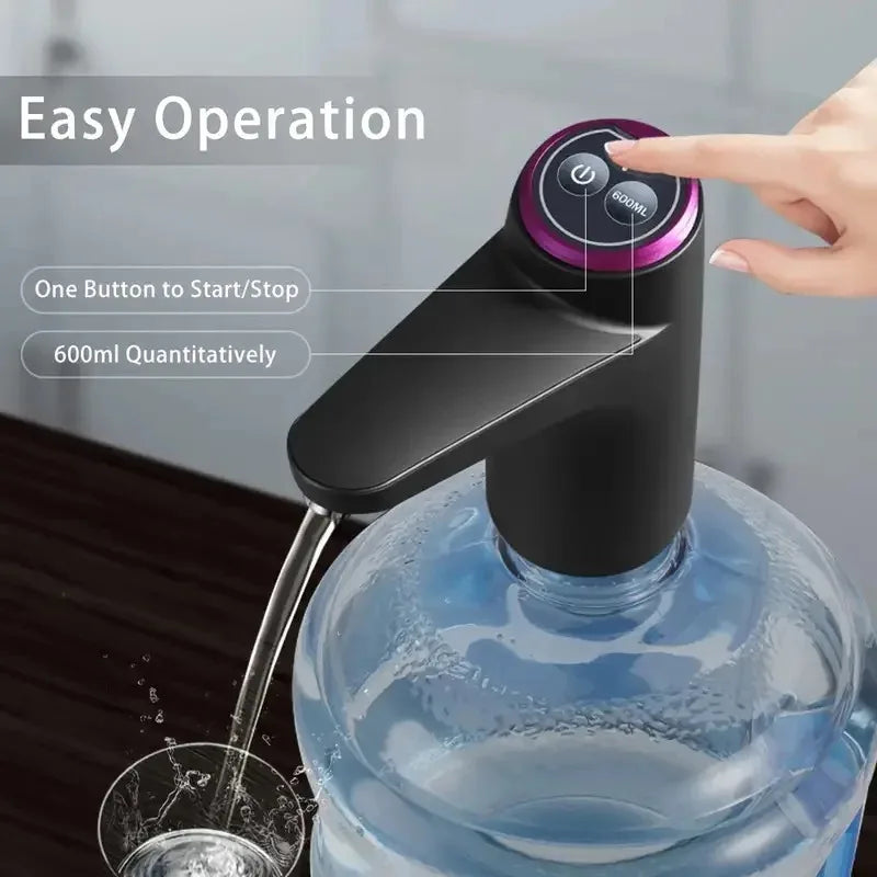 Portable 5-gallon water dispenser pump with USB charging from Home Sweet Home, suitable for convenient water dispensing.
