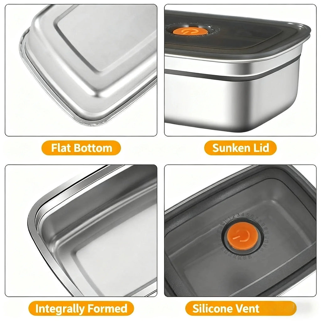 Stainless Steel Bento Box 1200ml Leak-Proof Lunch Box