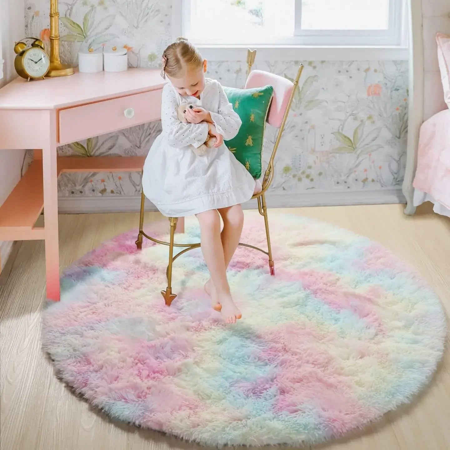 Super Soft Plush Round Rug – Fluffy Thick Pile Carpet for Living Room, Bedroom & Kids Room