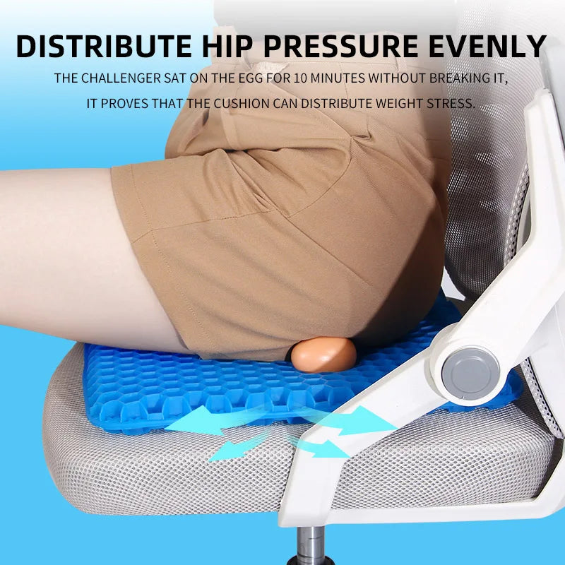 Honeycomb Gel Seat Cushion – Breathable Pressure Relief for Office, Wheelchair & Car