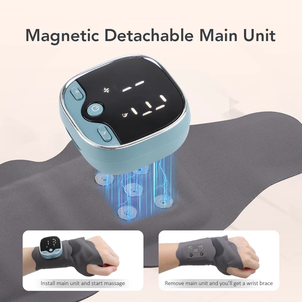 EMS Heating Wrist Massager – Cordless Thermal Massage Brace with Voice Prompts