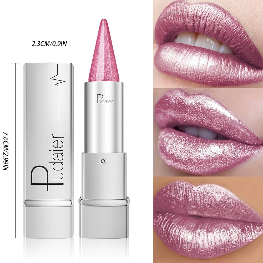 Pearl Shimmer Lipstick – Metallic High Shine, Waterproof & Long-Lasting Lip Colour