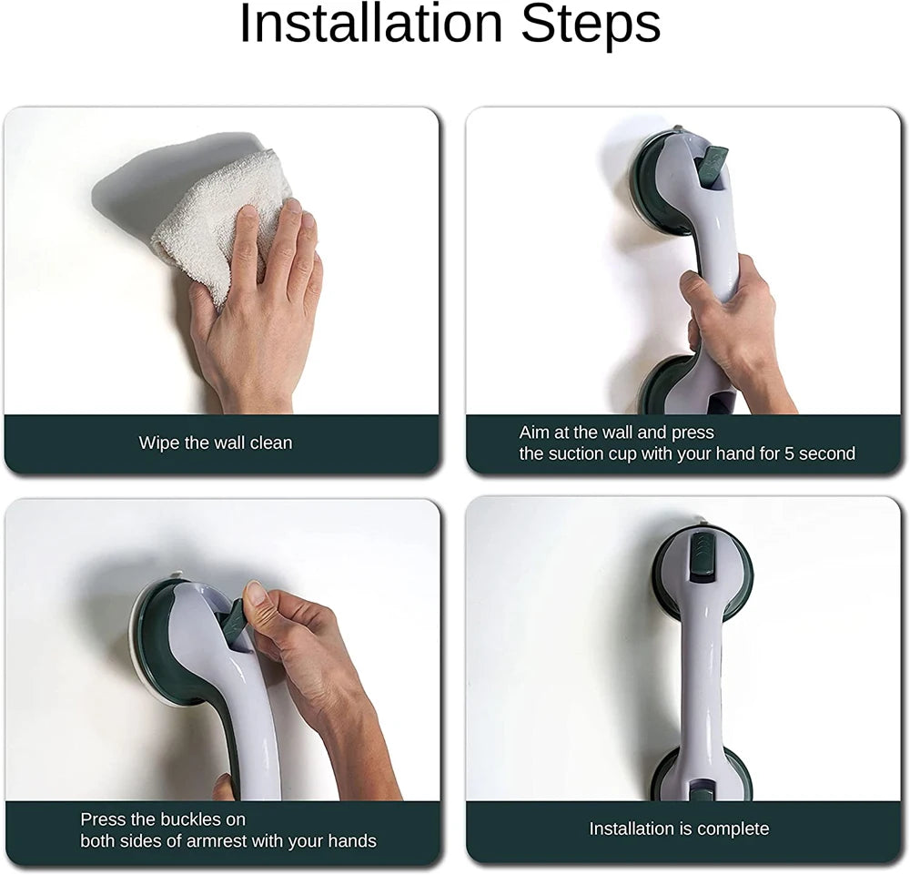 Anti-Slip Suction Grab Bar — Heavy-Duty Bathroom Safety Handle