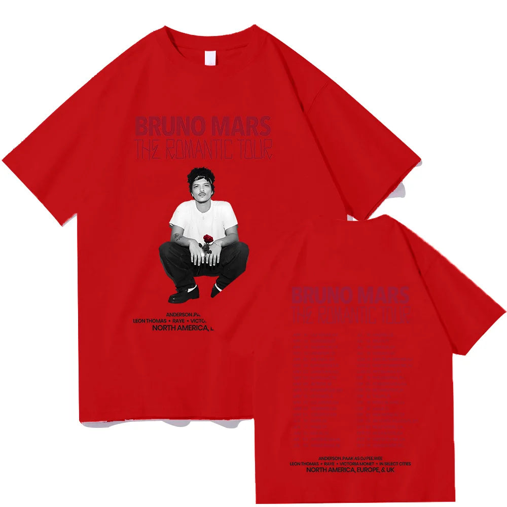Bruno Mars The Romantic 2026 Tour T-Shirt — Unisex Cotton T-shirt