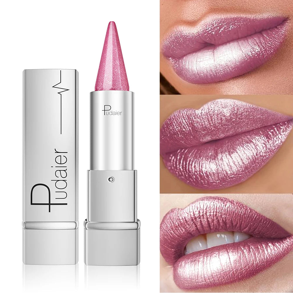 Pearl Shimmer Lipstick – Metallic High Shine, Waterproof & Long-Lasting Lip Colour