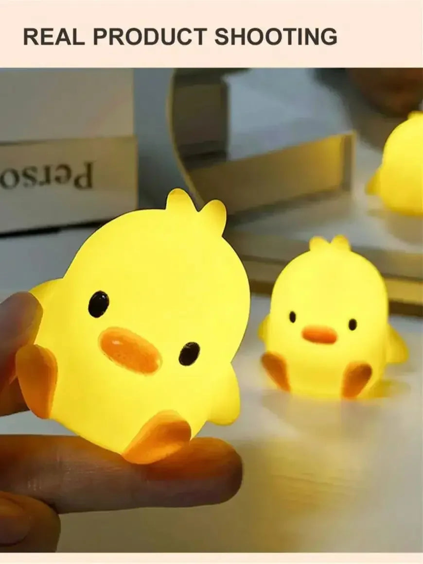 Cute Duck & Moon Night Light — LED Bedside Lamp, Kids Room Gift