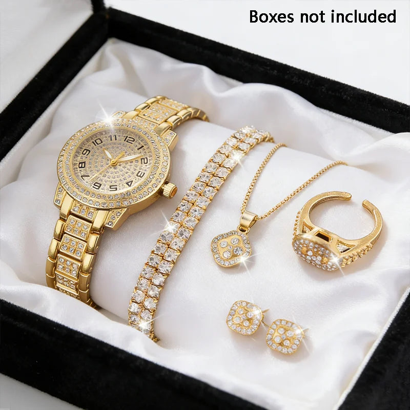 Women's Gold Bracelet Watch – Fashion Ladies Quartz Wristwatch with Roman Numerals