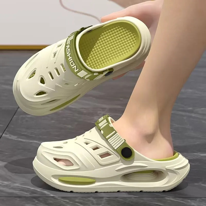 Men’s summer slippers with arch support, breathable design, anti-slip thick sole, by Home Sweet Home.