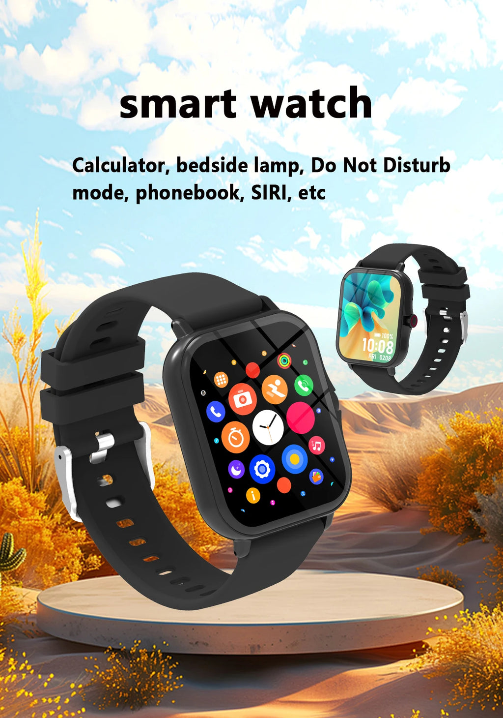 Smartwatch with Bluetooth Call, Voice Assistant & Fitness Tracker