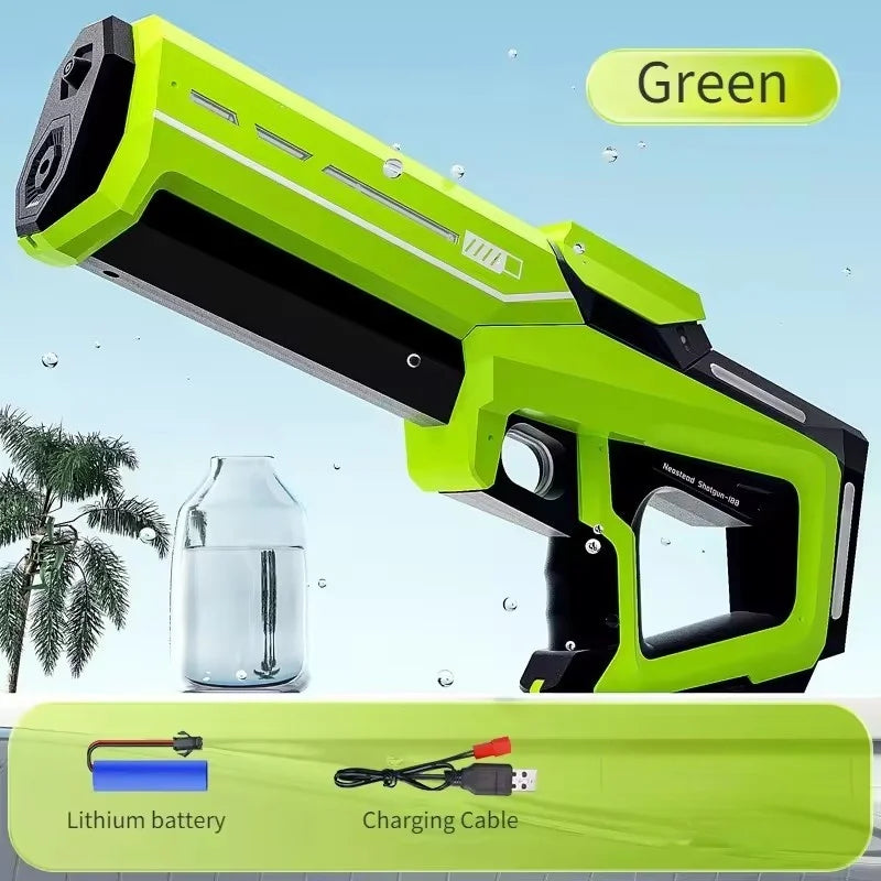 High-pressure electric water gun from Home Sweet Home, automatic soaker for kids and adults, ready for outdoor water play.
