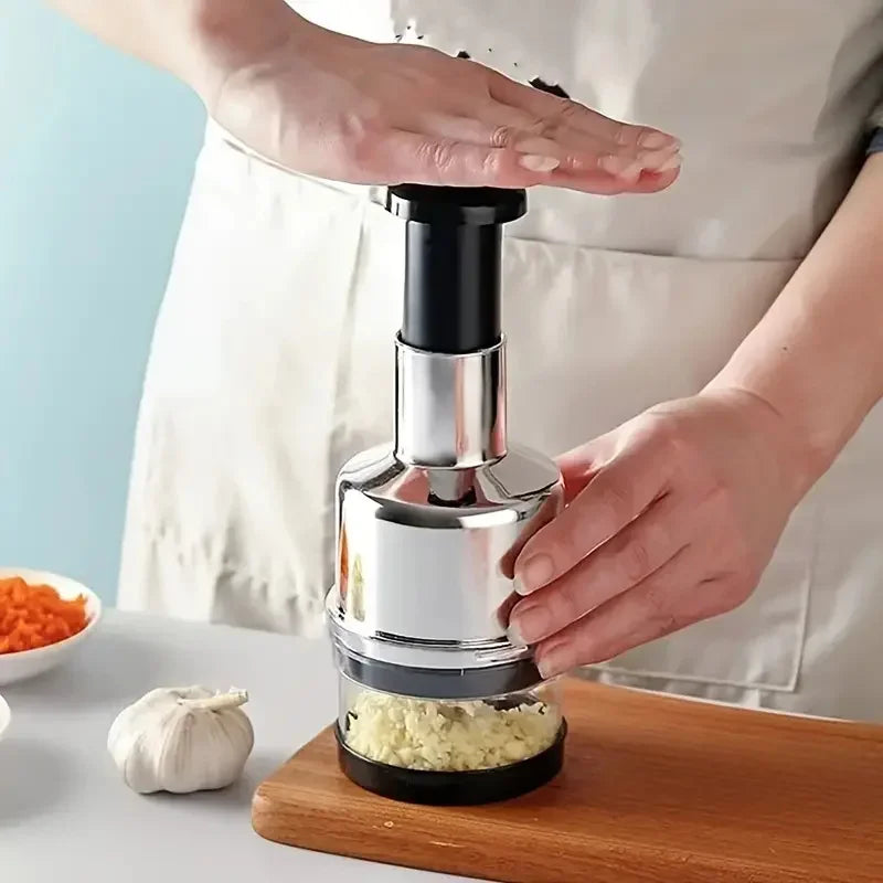 Manual Garlic Chopper Crusher Stainless Steel Handheld