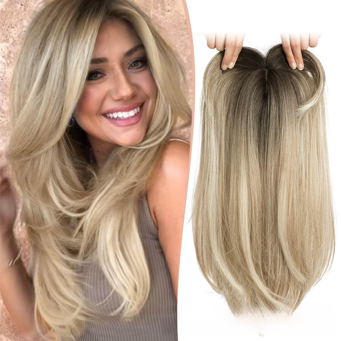 Synthetic Middle Part Hairpiece | Straight Long Hair