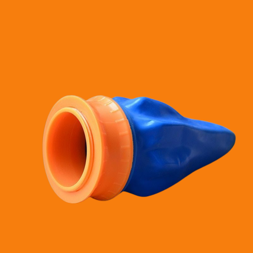 Beckett Slingshot Cup with colorful design, plastic construction and ergonomic grip for outdoor shooting activities.