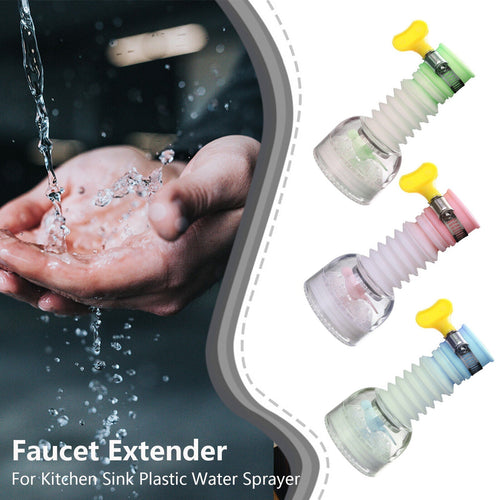 Ignisio 360-Rotation Kitchen Sink Faucet Extenders attached to a modern kitchen faucet for easy reach and flexibility.