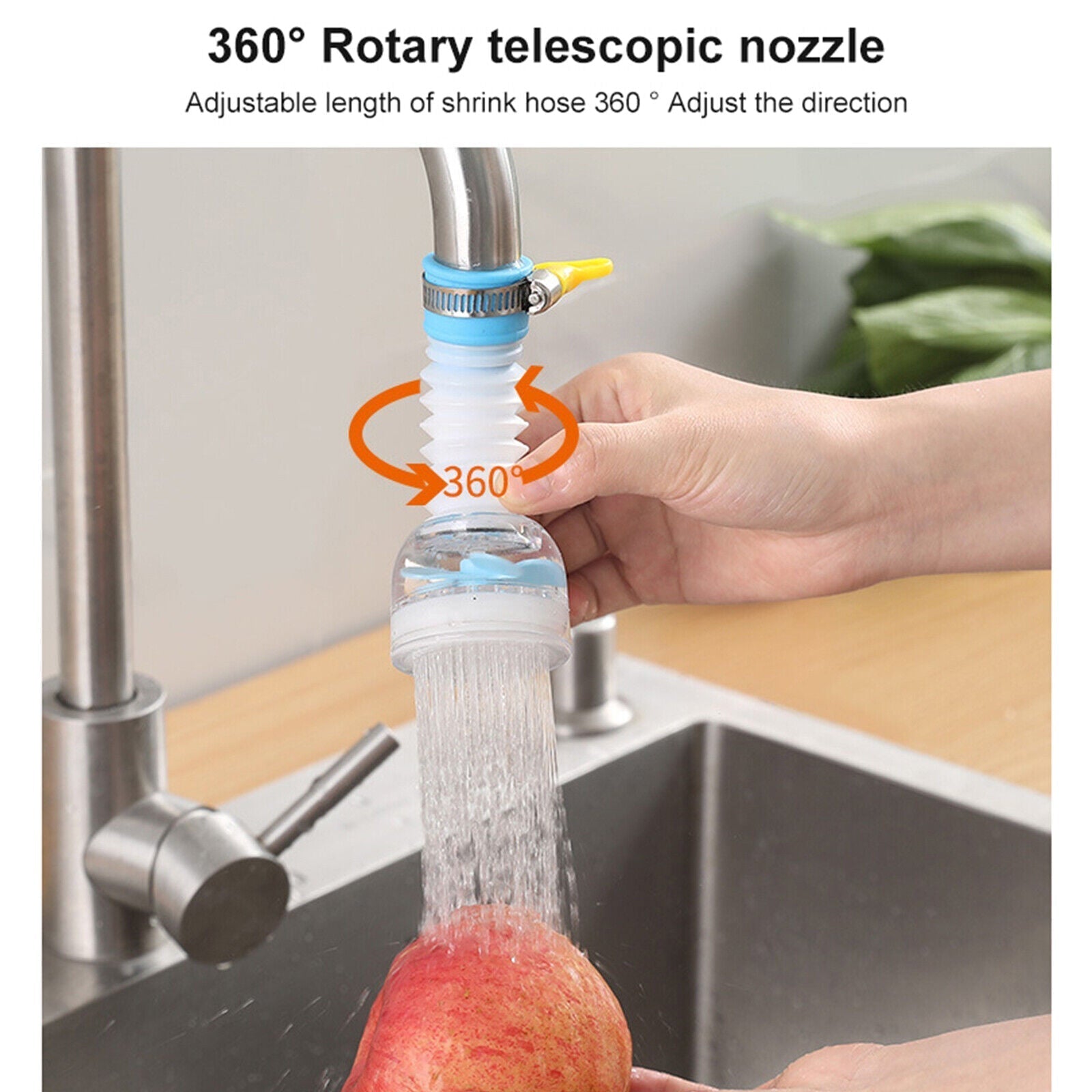 Ignisio 360-Rotation Kitchen Sink Faucet Extenders showing flexible extension arms and secure fittings for easy use.