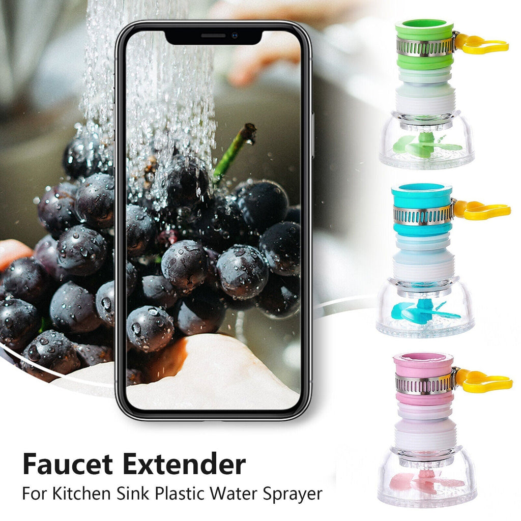 Ignisio 360-rotation kitchen sink faucet extender with flexible arm for improved reach and ease of use during kitchen tasks.